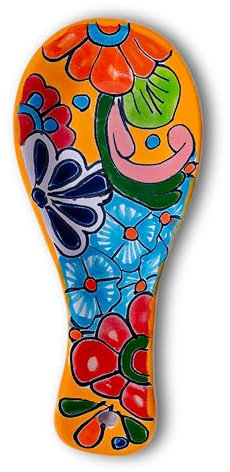 ELTRICOLOR Mexikanische Löffelablage – Talavera Löffelablage – handgefertigte Keramik-Löffelablage – bunter Talavera Utensilienhalter – farbige Löffelablage aus Keramik, spezielle mexikanische