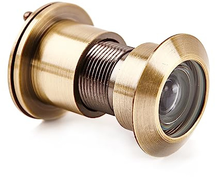Guangstar Safety Security One Way Front Door Viewer with 220 Degree Angle, Heavy Duty Peephole made by Brass with Privacy Cover, Antique Bronze, Pack of 1