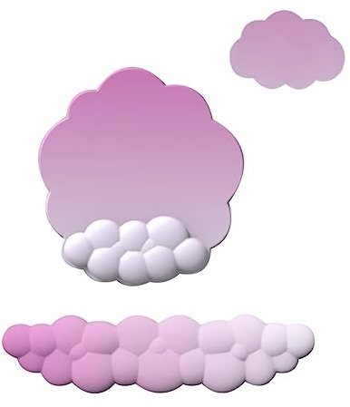 Cloud Handballenauflage für Tastatur und Maus mit Untersetzer, Wrist Rest Set mit Rutschfester Unterseite, Ergonomisches Memory Foam Handgelenkstützen für Computer Laptop, Büro und Gaming, B