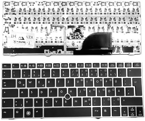 T-ProTek DE Tastatur + trackpoint kompatibel für HP EliteBook 2170p-B8J81AW, 2170p-C9F43AV