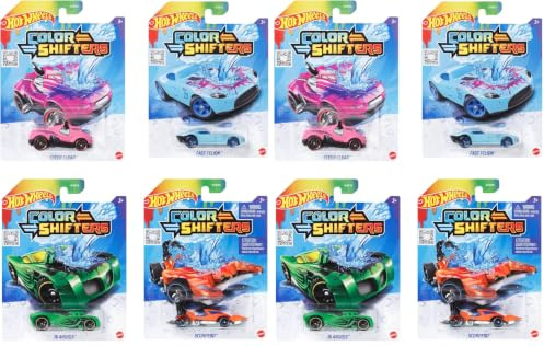 Hot Wheels Color Shifters - Fahrzeuge die in warmem Wasser die Farbe wechseln, große Vielfalt an Design- und Farbmöglichkeiten, für Rennen und Farbwechsel-Spaß, ab 3 Jahren, BHR15 (Packung mit 2)