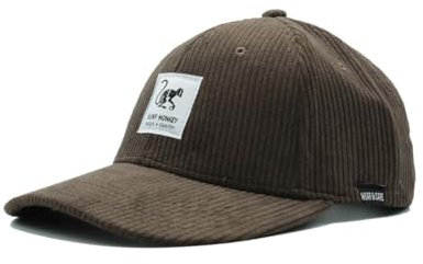 Surf Monkey Klassische Mütze Dad aus Cord, ohne Struktur, recyceltes Polyester, braun, One size