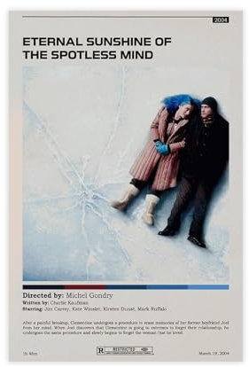Filmposter Eternal Sunshine Of The Spotless Mind (16), Leinwand-Poster, Wandkunst, Dekor, Bild, Gemälde für Wohnzimmer, Schlafzimmer, Dekoration, ungerahmt, 50 x 75 cm