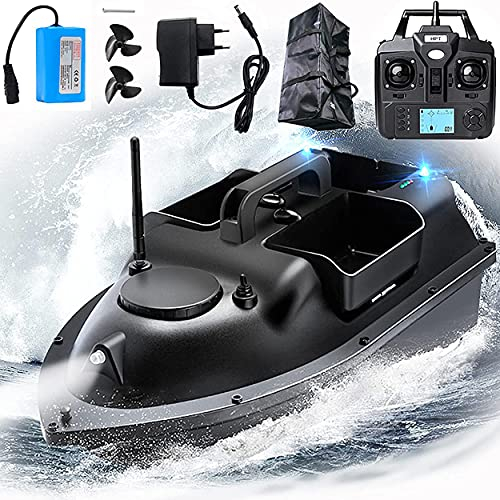 CYMYYDS Fernbedienung Fischerboot, 500M GPS Futterboot, Boot Ferngesteuertes,DREI Unabhängigen Köderfächern Wasserdichter Und Sturzsicherer Bootskörper Stark Und Robust,12000mAh-3battery