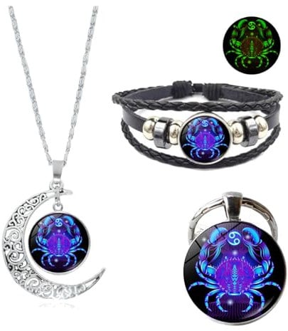 LABDIP Zodiac Manifestation Bracelet Set, Cancer, Unisex-Adults, Astrology Enthusiasts, Symbolic Jewelry Lovers, Zodiac Bracelet Set