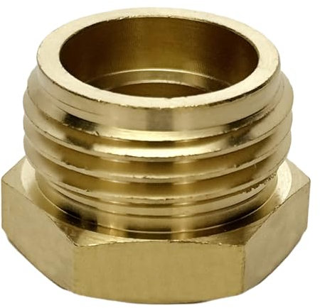 XNTONG - 1/2 Zoll weiblich auf 3/4 Zoll männlich, Messing Reduzierstück Gewindefitting, Schlauchadapter, Messing Gartenschlauchanschluss
