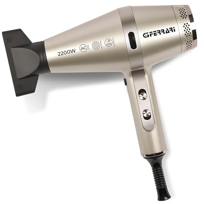 G3 Ferrari G30059 Haartrockner Texta Gold Motor AC, 2 Geschwindigkeiten, 3 Temperaturen, Ionenfunktion, Kaltluftstrahl, Diffusor, 2200 W, Gold