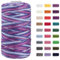 CAMAL Polypropylene Garn 1,5mm x 200m Häkelgarn für Taschen Makramee Garn für Handtasche Häkeln Polypropylene Yarn für Handwerk Wohndekorationen, Platzteller, Umhängetasche (Grau-Weiß-Violett)