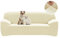 Deconovo 3 Sitzer elastische Sofabezug, weich Sofahusse Wohnzimmer, Sofadecke mit Armlehnen Universal Soft Sofaschoner Möbelschutz, Beige