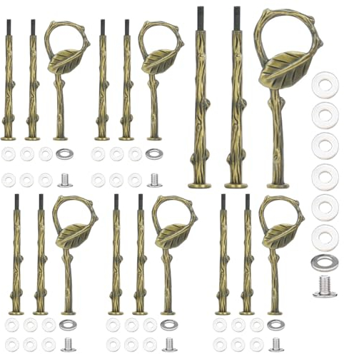 Pasdrucn 6 Pack Etageren Stangen Set, 3 Etagen Etagere Schwarz, Etagere Stangen, Etagere Bausatz Vintage Metallstange, Metallstangen Mittellochausstech, Hochzeitstorte Tortenständer (Bronze)