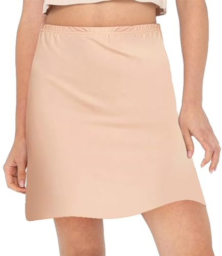 BORISCA Jupon sous Robe Femme, Couleur Chair Jupon Court sous Jupe pour Robe Transparente Invisible Jupons Femme (S)