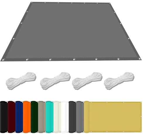 Toile D Ombrage Toile Pergola 1.2 x 3 m UV Protection avec Oeillets Tissu Polyester Multi Couleur et Taille Filet Protection Solaire pour pelouse Balcon Pet House Jardin, Gris Clair
