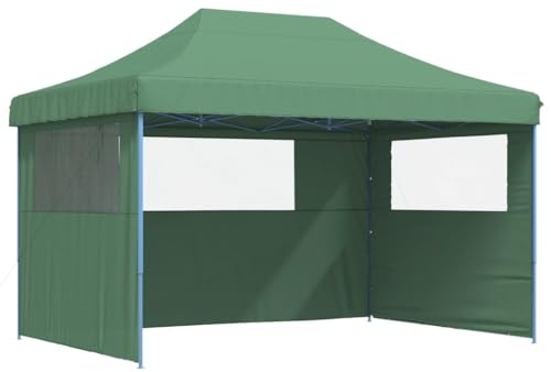 vidaXL Tienda de Fiesta Plegable Pop-Up con 3 Paredes Laterales Verde, Tienda, Tienda de jardín, cenador de Camping, toldo cenador, cenador toldo
