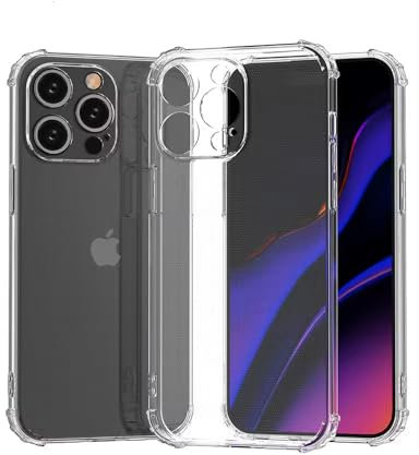 Technovate Clear Case for iPhone, Shockproof Military-Grade Drop Protection, Soft TPU Silicone Protective & Anti-Scratch Transparent Case Non Yellowing Clear Phone Bumper Cover for iPhone 14 Pro Max