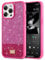BEZ Case for iPhone 14 Pro Max Case Glitter, with Bling & Co. Series, Sparkle Diamond Crystal Bling Case Cover for iPhone 14 Pro Max, Barbie Pink