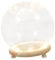 MERRYHAPY Mikro-landschaftsverzierung Cloche-glas Fixture Ersatzkugeln Schattierungen Tischvitrine Glasglocke Dekorative Vitrine Mini Tortenständer Kuppel Desktop-handwerksdekoration Hölzern