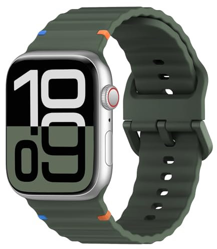 Sportarmband für Apple Watch Armband 40mm 41mm 38mm 42mm 45mm 44mm 46mm iWatch Band für Damen Herren,Weich Silikon Sport Apfelband Armbänder für Apple Watch Series 10 9 8 7 6 5 4 3 SE 2nd Ultra/2 49mm