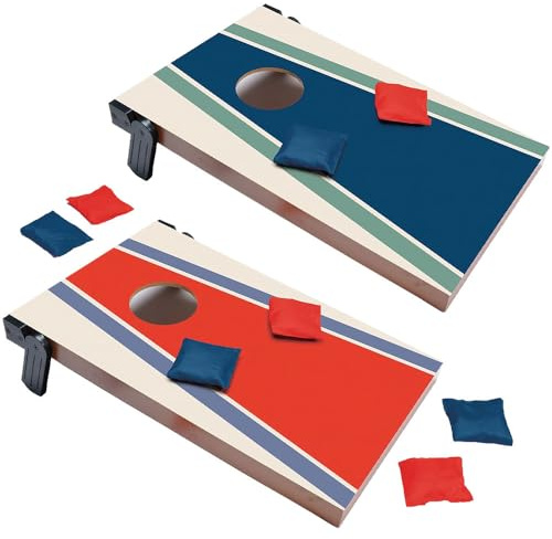 Amscan Cornhole Games Set - (1 Pack) - Includes 8 Colorful Bean Bags and 2 Sturdy Boards - Perfect for Outdoor Gatherings, Family Barbecues, Picnics, and Tailgates
