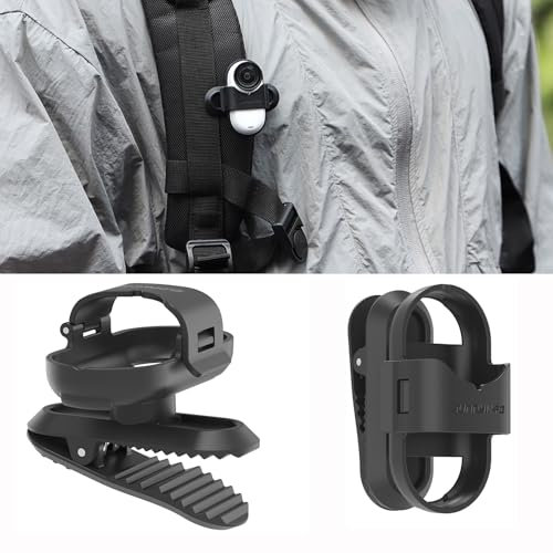 Backpack Clip for Insta360 GO 3S/GO 3, Easy Clip Clamp Stand Quick Release Mount Adapter Holder, Sports Camera POV Hands Free 360° Rotating Shooting Bracket Fixed Bezel Accessory