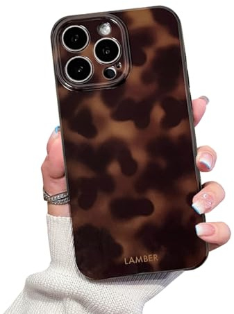 XQAGU Cute Phone Case for iPhone 14 Pro Case Amber Leopard Full Camera Protective Slim Shockproof Aesthetic-Brown Amber