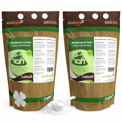 CULTIVERS Bicarbonate de soude 2 x 6 kg (12 kg), 100 % naturel, usages multiples et nettoyage domestique