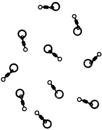 End Tackle Micro Ring Swivel Size 20, Black Non Glare Design (20)
