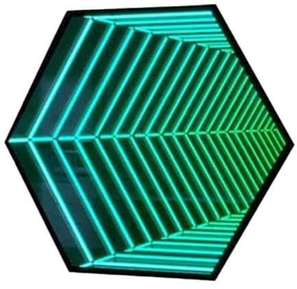 3D-Spiegel-Tunnellicht, mehrfarbig wechselndes Licht, ferngesteuerter LED-Infinity-Wandspiegelrahmen, endloses magisches Licht für Schlafzimmer, Spielzimmer, Bar-Party,hexagon-50cm