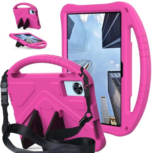 YHFZR Case for DOOGEE U11/U11 Pro Tablet 11 Inch, EVA Kid Friendly Slim with Handle and Shoulder Strap Protective Case for DOOGEE U11/U11 Pro Tablet 11 Inch, Rose