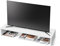 TV-Aufsatz mit Erhöhung,PC Regal Aufsatz Bildschirmerhöhung Hochglanz, Ideal für TV-Erhöhung und Schreibtischorganisation, Weiß:90x35x15cm
