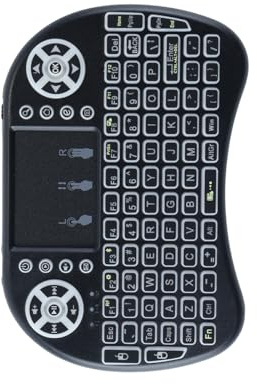 Hoite Mini Wireless Keyboard with Trackpad,Small Multimedia Keyboard Handheld Remote with Backlit Rechargeable for PC Laptop Smart TV