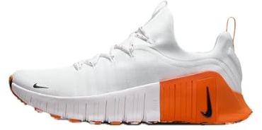 Nike Men's Free Metcon 6 Workout Shoes, White/Black/Safety Orange, 10