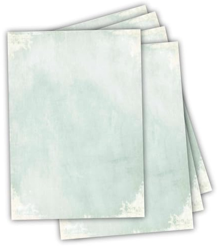 Briefpapier grün, DIN A4, beidseitig bedruckt, Premium Qualität 120g/m², Laser und Inkjet geeignet, mit allen gängigen Stiften zu beschreiben, DIY, 25 Blatt