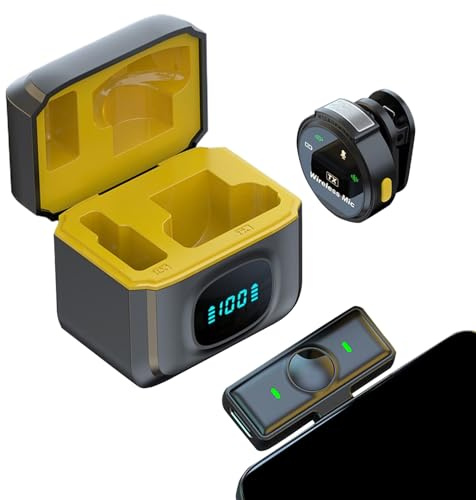 Microfono Per Smartphone Microfono A Clip Magnetica | Microfono da Lapel con Cancellazione Rumore e Batteria 12 Ore per Video Live Canto Riprese Camera