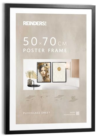 REINDERS Bilderrahmen, Poster 50x70 schwarz, Wohnzimmer, MDF, 50 x 70