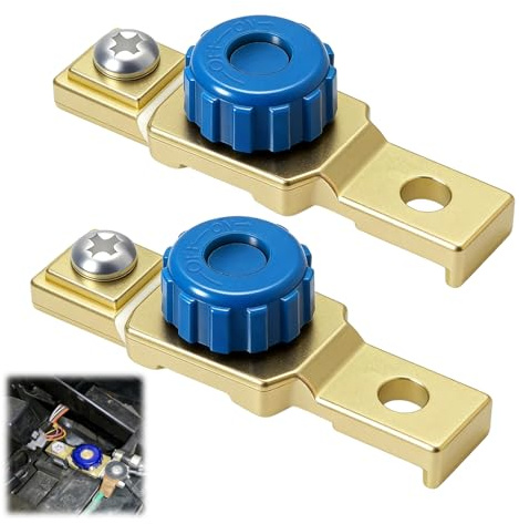 2 Pcs Interruptor de Batería, Interruptor de Desconexión 12V 80A | Terminal de Interruptor de Corte de Batería para Moto Coche Camión Barco Vehículo