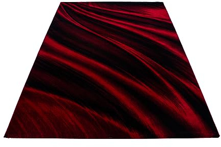 KADIMA DESIGN Wohnzimmerteppich Wellen-Design Pflegeleicht Elegant Waschbar Langlebig Strapazierfähig Rot 200x290 cm Schlafzimmer Wohnzimmer Oeko-TEX Fußbodenheizung geeignet | Aspen
