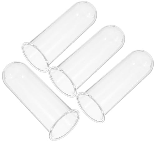 HAKIDZEL Tubes en Verre pour Plantes Hydroponiques – 4 Tubes à Essai Transparents pour Culture Hydroponique – Vase de Propagation pour Salon et Étagère