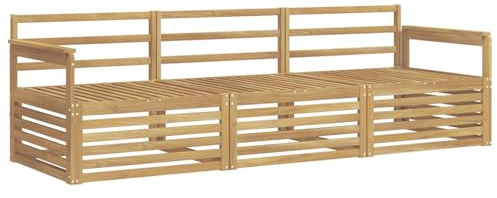 vidaXL Outdoor-Sofagarnitur 3 pcs Weiß Massivholz Akazie, Outdoor Lounge, Moderne Ecksofa, Gartenmöbel, Terrassen-Sitze, Komfortables Set für Wohnräume