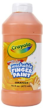 Washable Fingerpaint, Orange, 16 oz