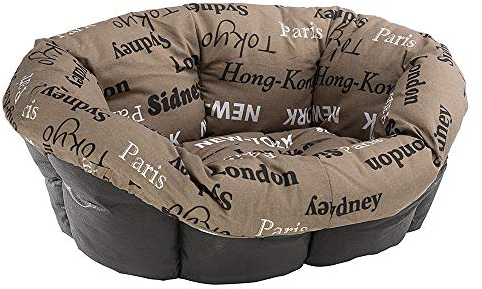 Ferplast Hundekissen, Hundebett und Katzenbett SOFA 'CUSHION 6 Kissen für Haustiere, gepolsterter Bezug, weiche waschbare Baumwollpolsterung, verstellbar mit Gummizug, 73 x 55 x h 27 cm braun