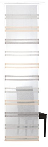 Flächenvorhang Elbersdrucke Kiruna halbtransparent 60x245 Streifen weiß apricot