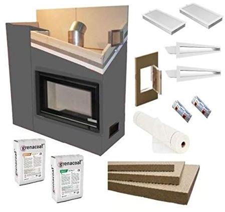 Kaminverkleidung Kaminbausatz - Komplett SET 2 mittel | weiß