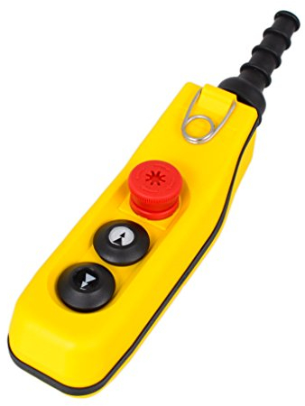 Hängetaster, Kransteuerung, Steuerflasche, Kran, Steuerschalter, 3 Tasten: Not-Aus+auf/ab 2-Stufig MKHT3-02