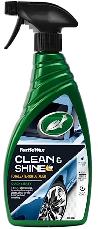 Turtle Wax 53033 Nettoyant rapide et facile sans eau pour voiture, plastique, roues et verre, 500 ml