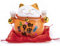 lachineuse - Katze Maneki Neko – Spardose Glücksbringer Japanisch – Traditionen aus Asien – Colori Orange – Porzellan – Dekorative und Geschenkidee Japan Asien – Schutz, Glück und Glück