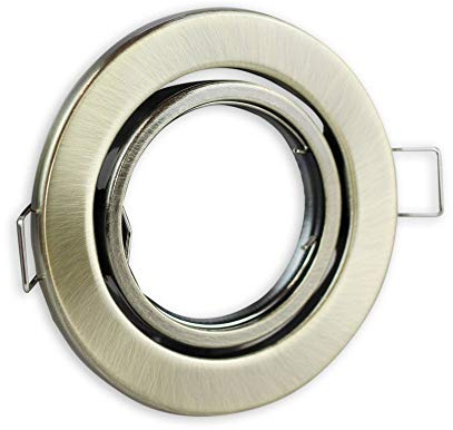 Einbaustrahler Rahmen messing rund schwenkbar - Einbaurahmen für GU10 MR16 Leuchtmittel - Ø70mm Bohrloch Einbau-Spot Strahler Einbauleuchte