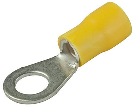 GTSE 100 Pack of Yellow Ring (3/8) Terminals – 10.5mm - Premium Pre-insulated Crimp Terminals