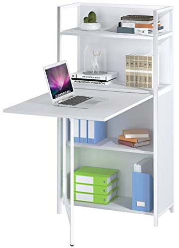 yelloo Modell Compact Schreibtisch weiß für Computer Schrank Büro Schlafzimmer
