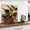 murando Spritzschutz Glas für Küche 60x60 cm Küchenrückwand Küchenspritzschutz Fliesenschutz Glasbild Dekoglas Küchenspiegel Glasrückwand Obst und Gemüse Oliven - j-B-0092-aq-a