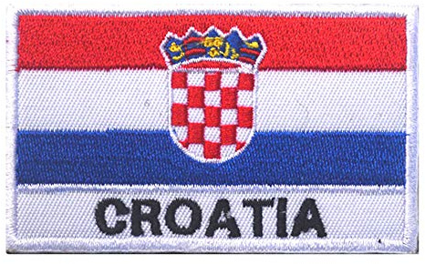 Aufnäher mit Kroatien-Flagge, bestickt, zum Aufbügeln – Emblem, taktisch, militärisch, Moral, lustige Aufnäher, Applikationen mit Verschluss, Klettverschluss, Rückseite